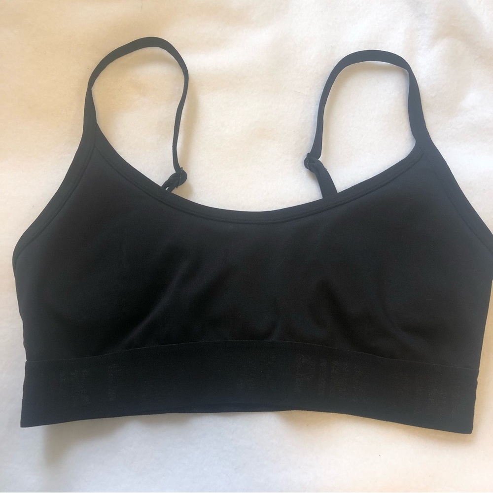 Pink sports bra